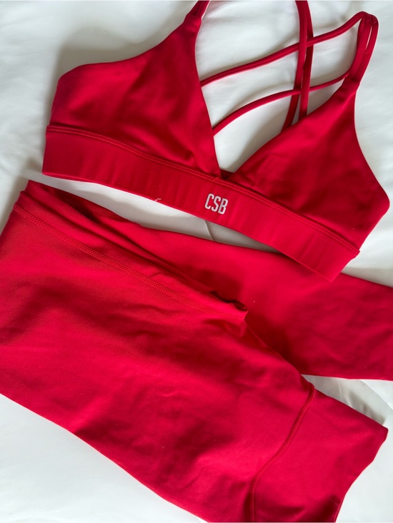 Crop Shop Boutique Other - Crop Shop Boutique Red Strappy Bralette and Matching Leggings